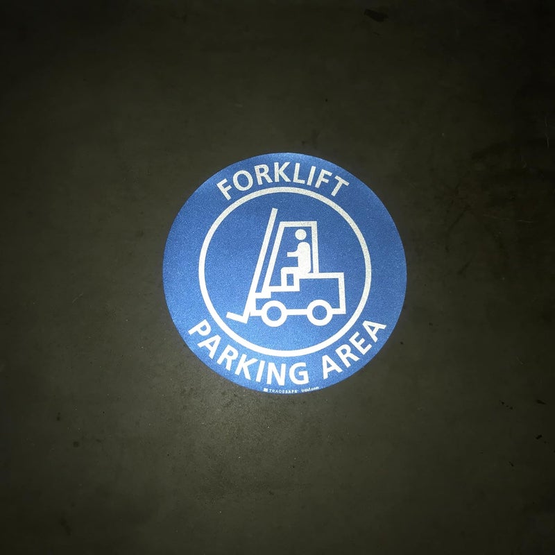 TRADESAFE Forklift Parking Area Anti-Slip Floor Sticker - Forklift Decal Floor Sign, Peel and Stick Adhesive Vinyl Sign, ANSI-Compliant, 17” Diameter Round Sticker - Image 3