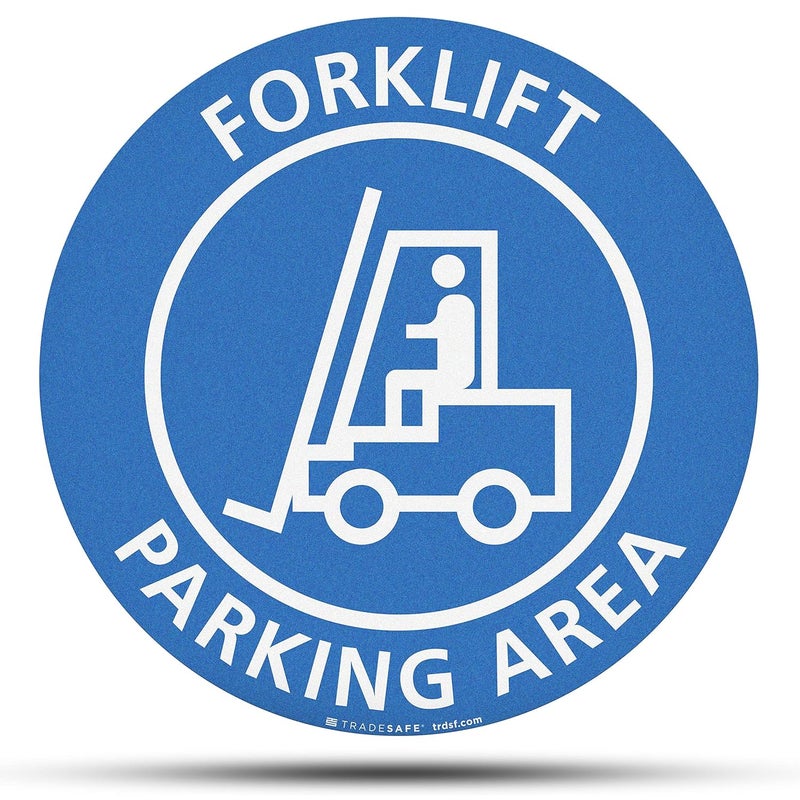 TRADESAFE Forklift Parking Area Anti-Slip Floor Sticker - Forklift Decal Floor Sign, Peel and Stick Adhesive Vinyl Sign, ANSI-Compliant, 17” Diameter Round Sticker - Image 1