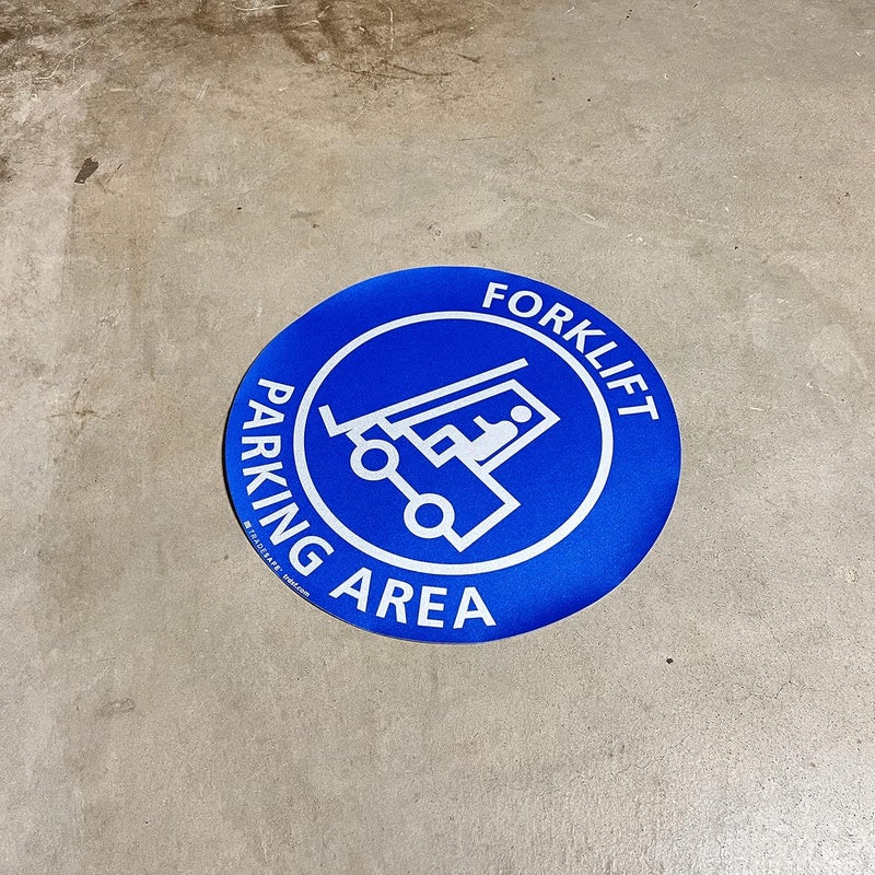 TRADESAFE Forklift Parking Area Anti-Slip Floor Sticker - Forklift Decal Floor Sign, Peel and Stick Adhesive Vinyl Sign, ANSI-Compliant, 17” Diameter Round Sticker - Image 4