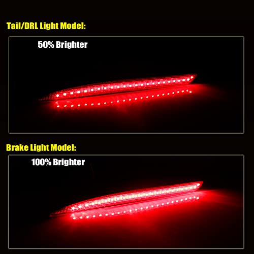 Tonsya 3 IN 1 LED Red Led Bumper Reflector Compatible With 2015-2018 Chrysler 300 Tail Lights Turn Signal Brake Stop & Rear Fog Lamps 68213445AB, 68213444AB; CH1184104N, CH1185104N - Image 4