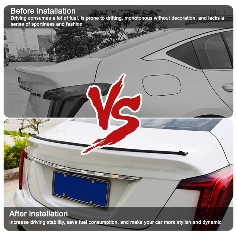 STHIRA ® 4.5CM Wide 1.5M Spoiler for Car Universal Matte Black Car Spoiler Lip Kit, Rubber Trunk Strip Bar for Enhanced Aerodynamics Stylish Spoiler for Sedan Car Upgrade Car Spoiler Fits Most Cars - Image 5