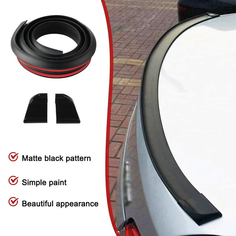 STHIRA ® 4.5CM Wide 1.5M Spoiler for Car Universal Matte Black Car Spoiler Lip Kit, Rubber Trunk Strip Bar for Enhanced Aerodynamics Stylish Spoiler for Sedan Car Upgrade Car Spoiler Fits Most Cars - Image 4