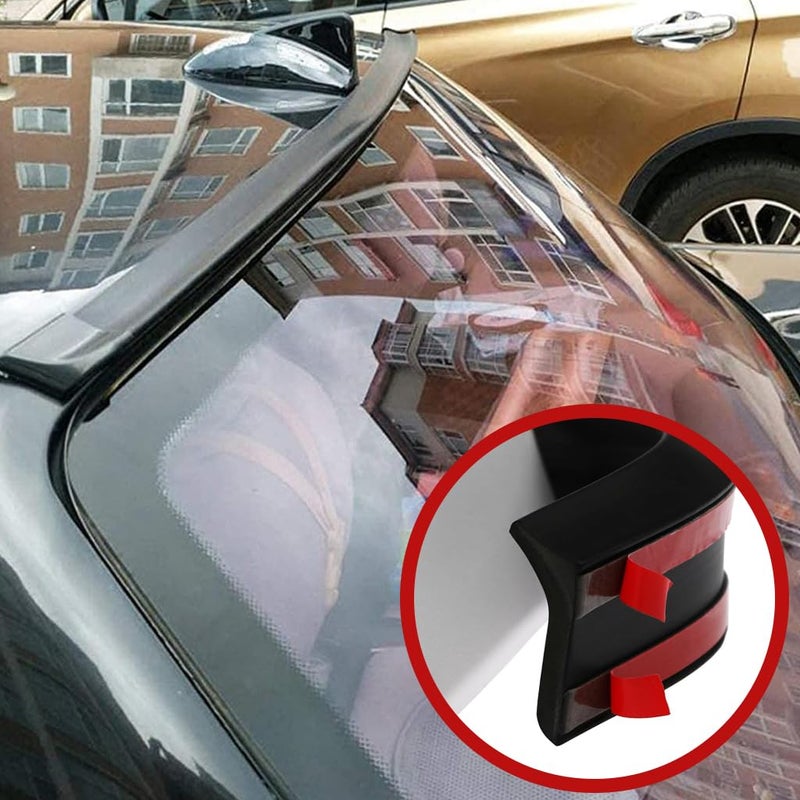 STHIRA ® 4.5CM Wide 1.5M Spoiler for Car Universal Matte Black Car Spoiler Lip Kit, Rubber Trunk Strip Bar for Enhanced Aerodynamics Stylish Spoiler for Sedan Car Upgrade Car Spoiler Fits Most Cars - Image 3