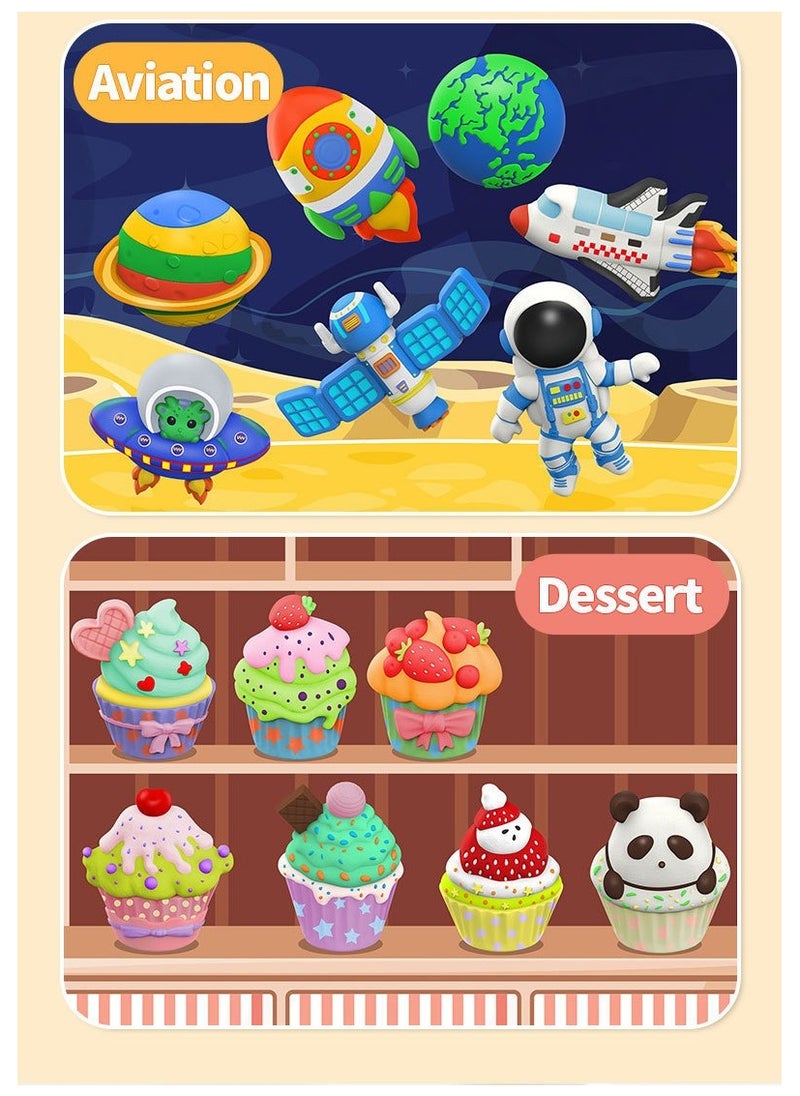 Water Moulding and Painting Set, Safe Creative Art Supplies,cake or space theme for your choice.