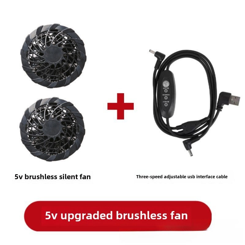Summer Cooling Fan Jacket Rechargeable Air-Con Workwear 5v fan + data cable