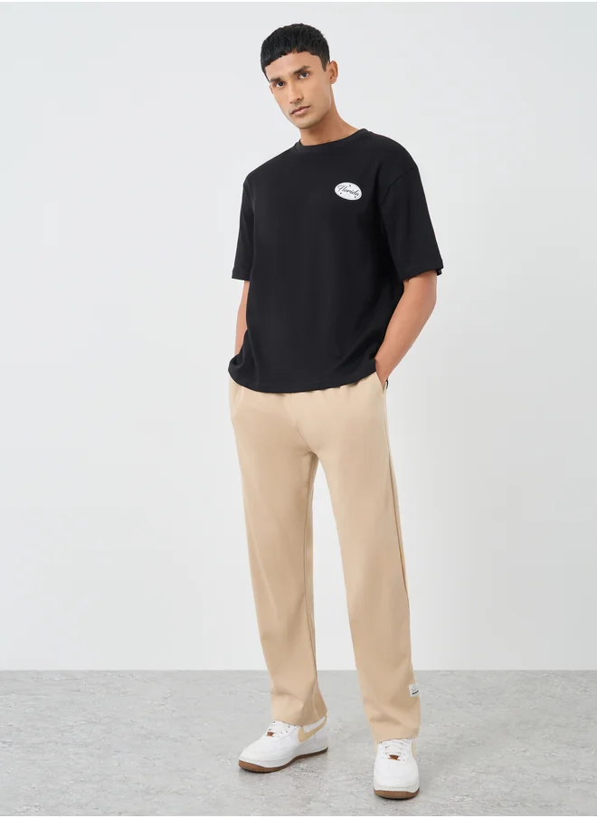 ستايلي Styli Graphic Print Round Neck Oversized T-Shirt