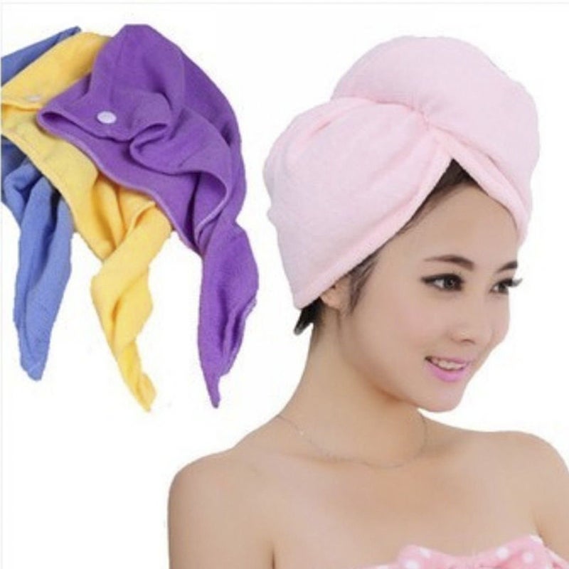 HomeFast HomeFast 1 pc of Microfiber Hair Wraps Magic Fast Dry Towel Drying Bath Twist Hat Spa Soft Cap - Image 2