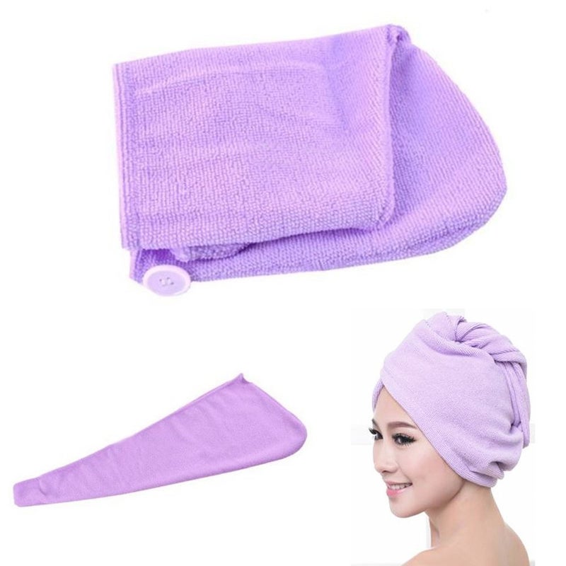 HomeFast HomeFast 1 pc of Microfiber Hair Wraps Magic Fast Dry Towel Drying Bath Twist Hat Spa Soft Cap - Image 3