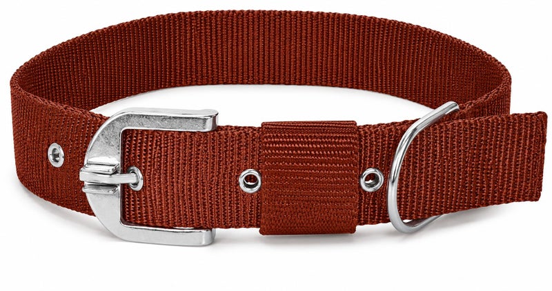 VIPCOLLECTION VIP Collection Dog Collar, Feautures with Adjustable & Durable, Nylon Dog Belt, Heavy Metal D Ring & Strong Buckle, for Dogs (Brown, Extra Large) - Image 2