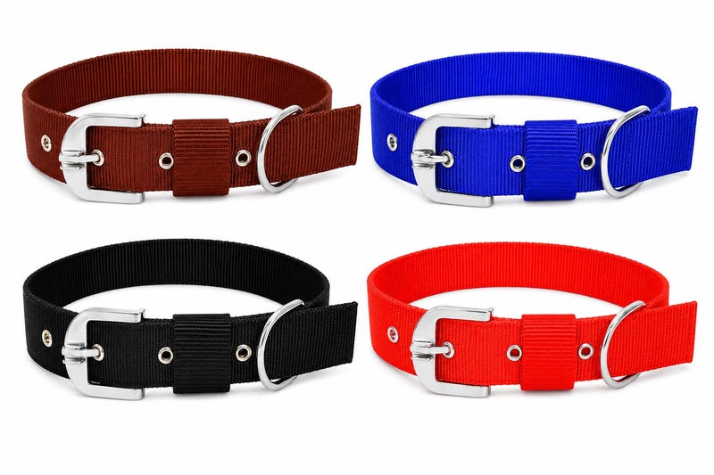 VIPCOLLECTION VIP Collection Dog Collar, Feautures with Adjustable & Durable, Nylon Dog Belt, Heavy Metal D Ring & Strong Buckle, for Dogs (Brown, Extra Large) - Image 1