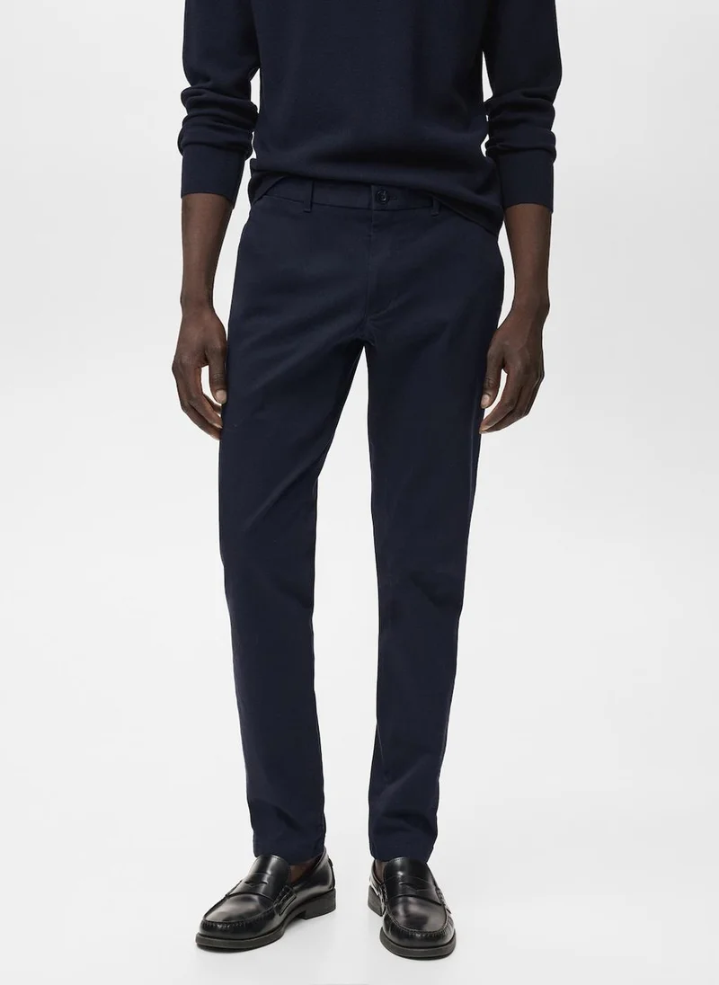 مانجو مان Barna slim-fit twill chino trousers