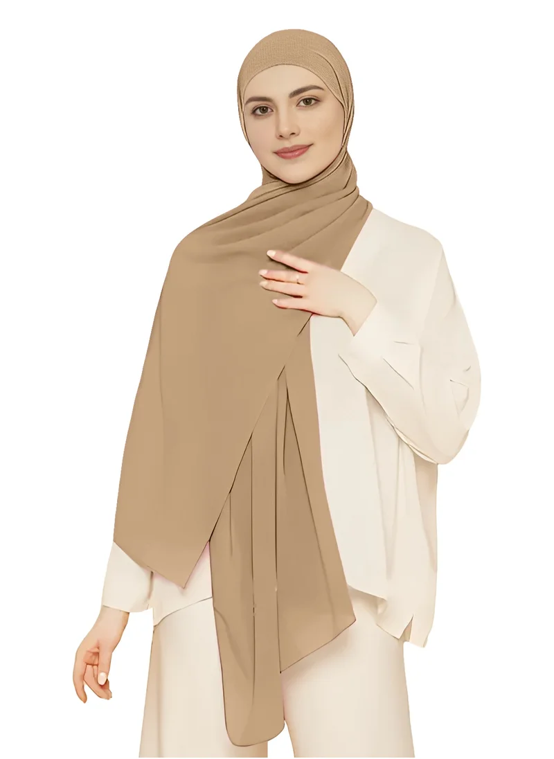 NUKHBAA Chiffon Pale Taupe color Hijab-H2