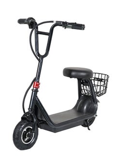 Crony JL005 Kids Electric Scooter Mini Harley E-Bike 250W 36V/4.8AH, 20-35KM/H, LED Headlamp, Foldable Ride-On with Luggage Tray, Drum Brakes, 5-10KM Range, Durable Iron Frame, Lightweight 60KG Capacity, Rechargeable Battery Powered Scooter for Outdoor Fun, Black Electric Moped Bike for Children Ages 6+，Black  - Image 1