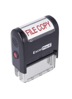 ExcelMark File Copy Self Inking Rubber Stamp Red Ink  - Image 1