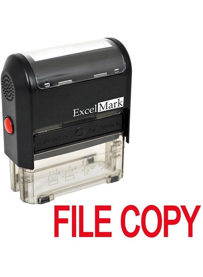 ExcelMark File Copy Self Inking Rubber Stamp Red Ink - Image 2