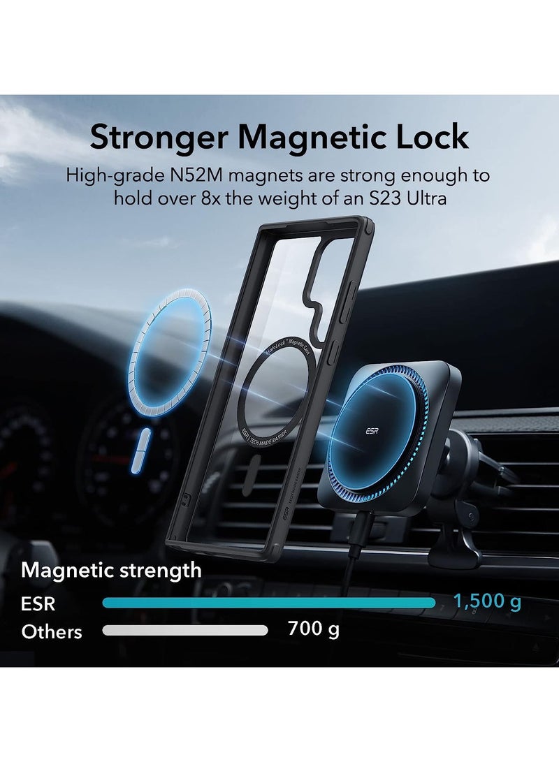 Denx Magnetic Clear Case for Samsung S23 Ultra, Compatible with MagSafe, Plating Luxury Cover, Clear Soft TPU Shockproof Protective Phone Case, Compatible with Samsung S23 Ultra (Black) - Image 5