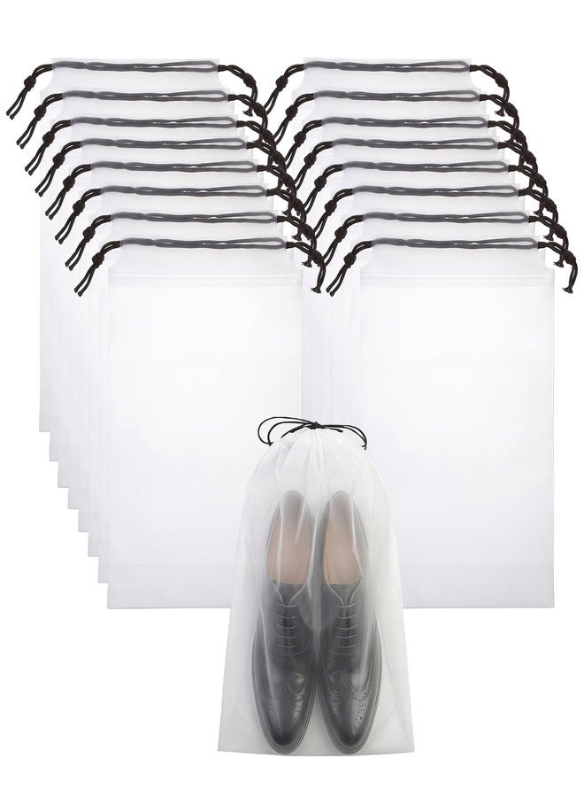 smrtcol Drawstring Shoe Bags Shoe Bags for Packing, Storage Reusable Waterproof Shoe Organizers for Sneakers & Clothes, Translucent Travel Bags for Men Women (16 Pack) - Image 1
