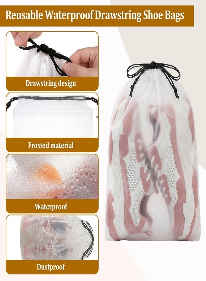 smrtcol Drawstring Shoe Bags Shoe Bags for Packing, Storage Reusable Waterproof Shoe Organizers for Sneakers & Clothes, Translucent Travel Bags for Men Women (16 Pack) - Image 4