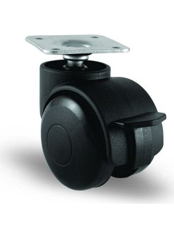 Emes - Ec01Gmkm50F Turntable Plastic Furniture Wheel with Brake Diameter: 50 With Spherical Brake, Table Connection, Wide Type, Bushed - Image 1