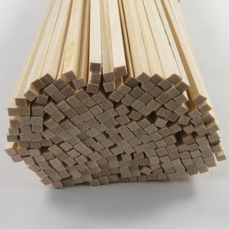 100 Pieces Unfinished Wood Sticks Square Dowel Rods Wooden Hardwood Strips for DIY Arts and Model Crafts Suitable for Airplane Models Kids Crafts, 150mmx4mmx4mm - Image 4