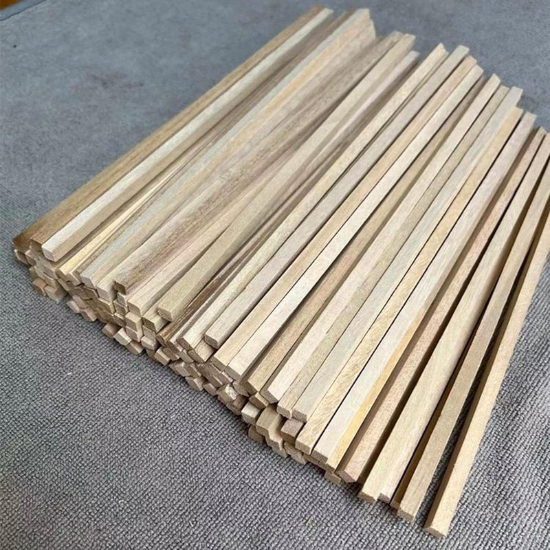 100 Pieces Unfinished Wood Sticks Square Dowel Rods Wooden Hardwood Strips for DIY Arts and Model Crafts Suitable for Airplane Models Kids Crafts, 150mmx4mmx4mm - Image 5