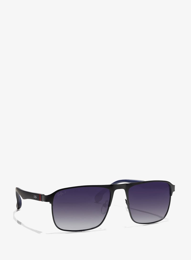 Selfie Polarized Blue Lense Metal Black  Frame Sunglasses, SE8211-C1 - Image 3