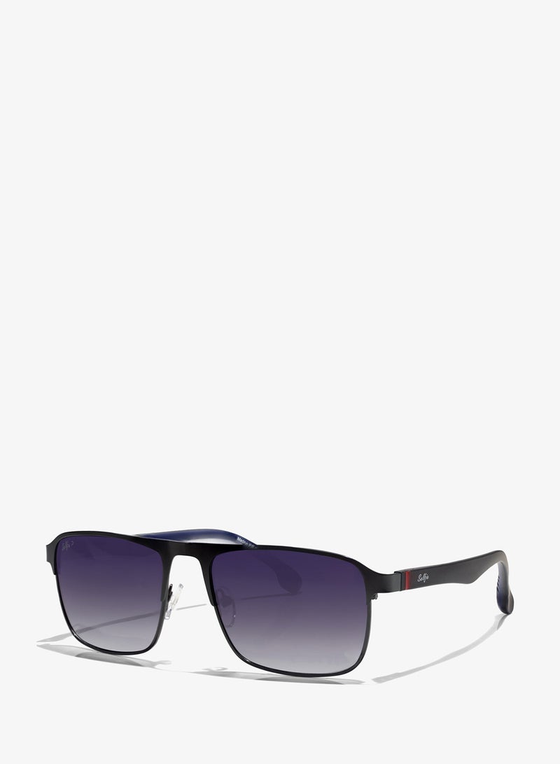 Selfie Polarized Blue Lense Metal Black  Frame Sunglasses, SE8211-C1 - Image 2