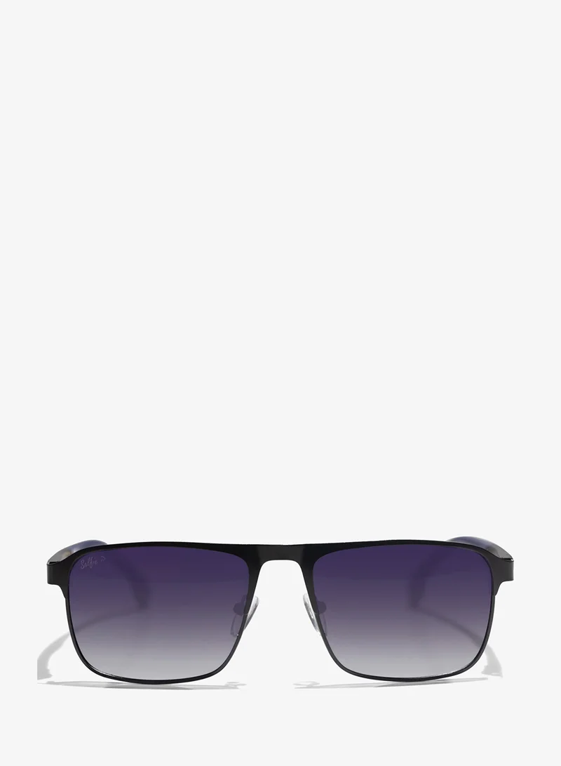 selfie Selfie Polarized Blue Lense Metal Black  Frame Sunglasses, SE8211-C1