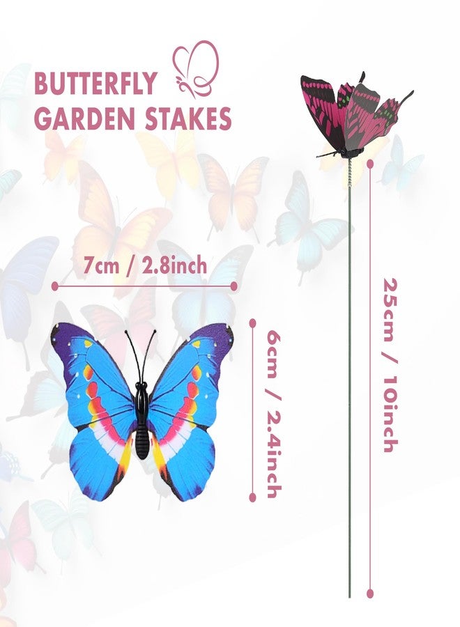 CAMATET 80 Pcs Decorative Butterfly Garden Stakes, 11.4 inch Waterproof Butterfly Picks for Flower Bouquet Arrangements, Colorful Plant Stick Kit Decorations for Patio Yard Pot (Multicolor) - Image 2