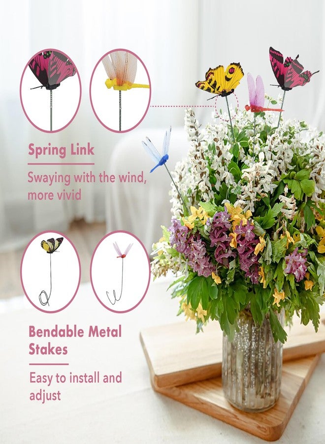 CAMATET 80 Pcs Decorative Butterfly Garden Stakes, 11.4 inch Waterproof Butterfly Picks for Flower Bouquet Arrangements, Colorful Plant Stick Kit Decorations for Patio Yard Pot (Multicolor) - Image 3