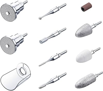 Beurer مجموعة بويرر لاستبدال أدوات المانيكير والباديكير 36109X7214 المكونة من 9 قطع مع ملحقات من الصوف الياقوتي لموديل MP62