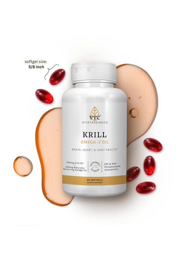 VTC VitaTradingCo. Krill Omega-3 Oil Supplement | 100mg Pure Antarctic Neptune Krill Oil (NKO) | EPA & DHA Astaxanthin | Brain, Heart, Joint & Eye Support | 60 Softgels - Image 4
