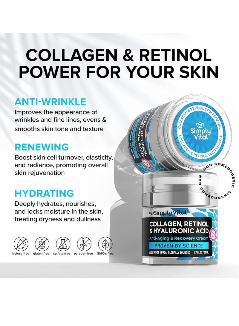 SimplyVital SimplyVital Face Moisturizer Collagen Cream - Anti Aging Neck and Décolleté - Made in USA Day & Night Face Cream - Moisturizing, Lifting & Recovery – 1.7oz  - Image 4