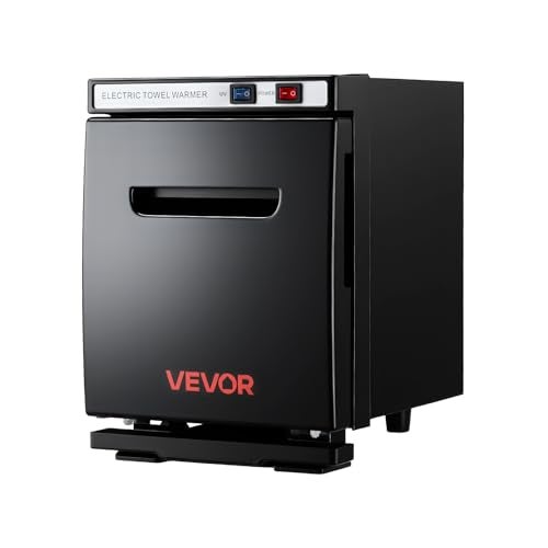 VEVOR Hot Towel Warmer 5L Small Towel Warmer Cabinet with Clip Stainless Steel Rack Holds up 812 Towels Portable AllRound Heating Cabinet for Spa Barber Manicures Massage Salon Black - Image 1