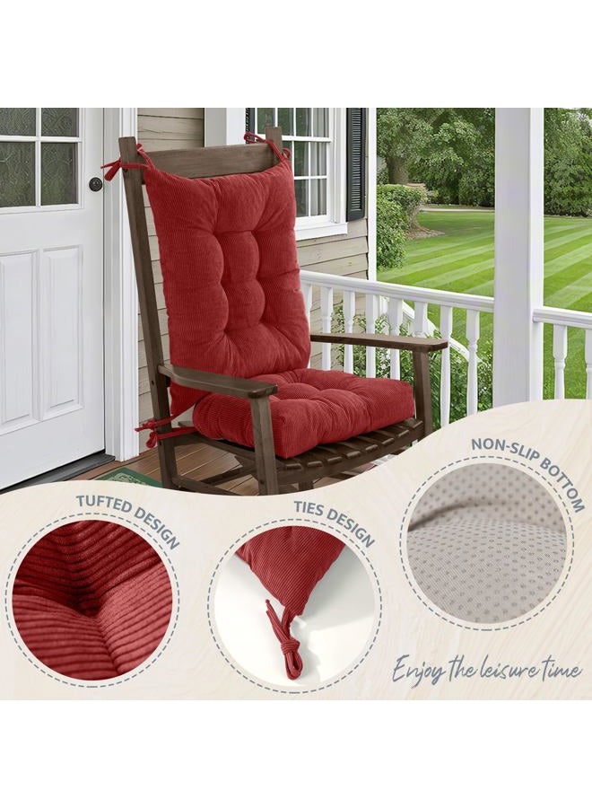 mudilun Rocking Chair Cushion Set - Non-Slip Tufted Rocking Chair Cushions with Ties Soft Indoor/Outdoor Wooden Rocking Chair Seat Pad for Porch Garden Cafe & Nursing - Image 3