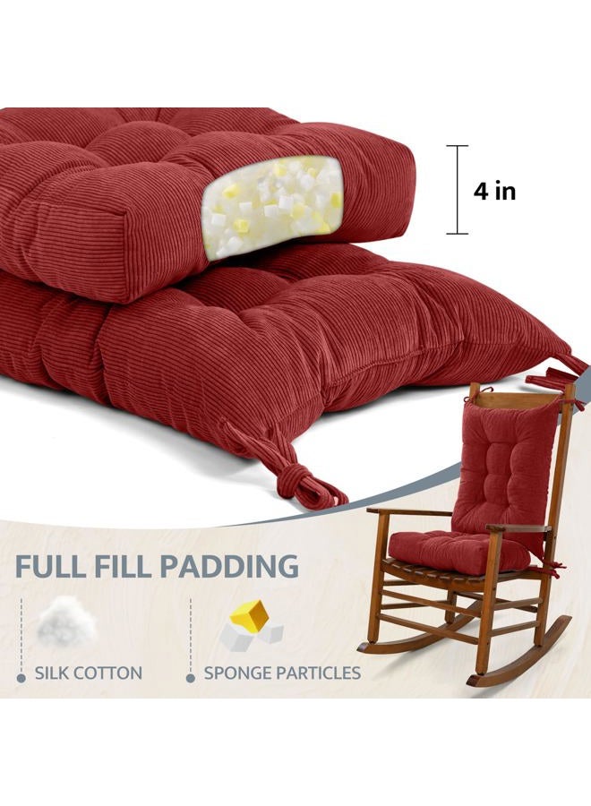 mudilun Rocking Chair Cushion Set - Non-Slip Tufted Rocking Chair Cushions with Ties Soft Indoor/Outdoor Wooden Rocking Chair Seat Pad for Porch Garden Cafe & Nursing - Image 4