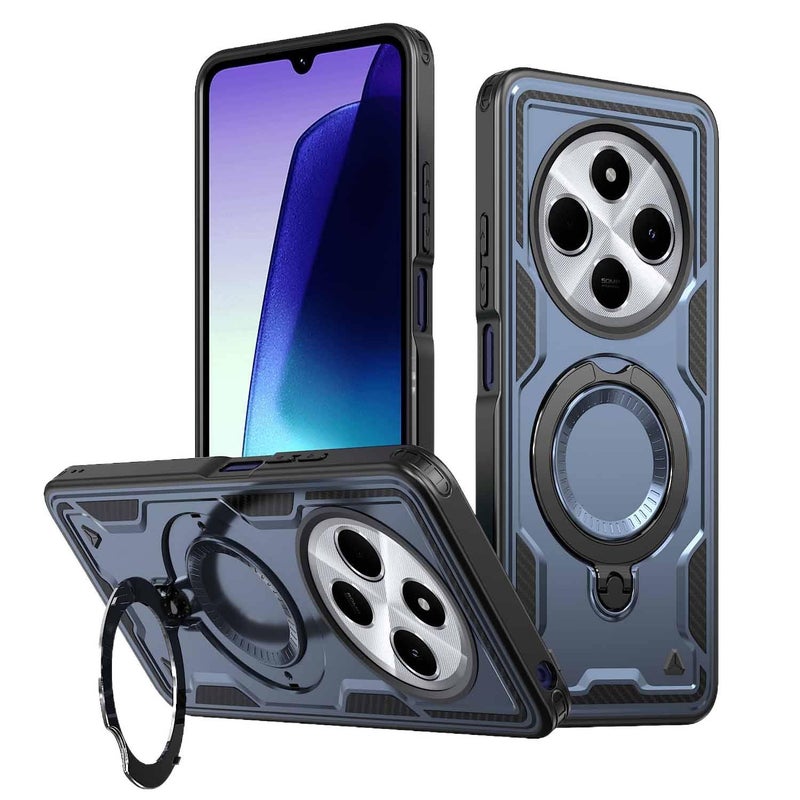 غطاء MagSafe بTPU لـ Redmi Note 13 Pro مع حماية من السقوط وحامل قائم مع مقاوم للصدمات مع مغناطيس قوي مع تصميم مزدوج الطبقات باللون Tiffany Blue مغناطيسي بوظيفة حامل من مادة TPU با. - Image 5