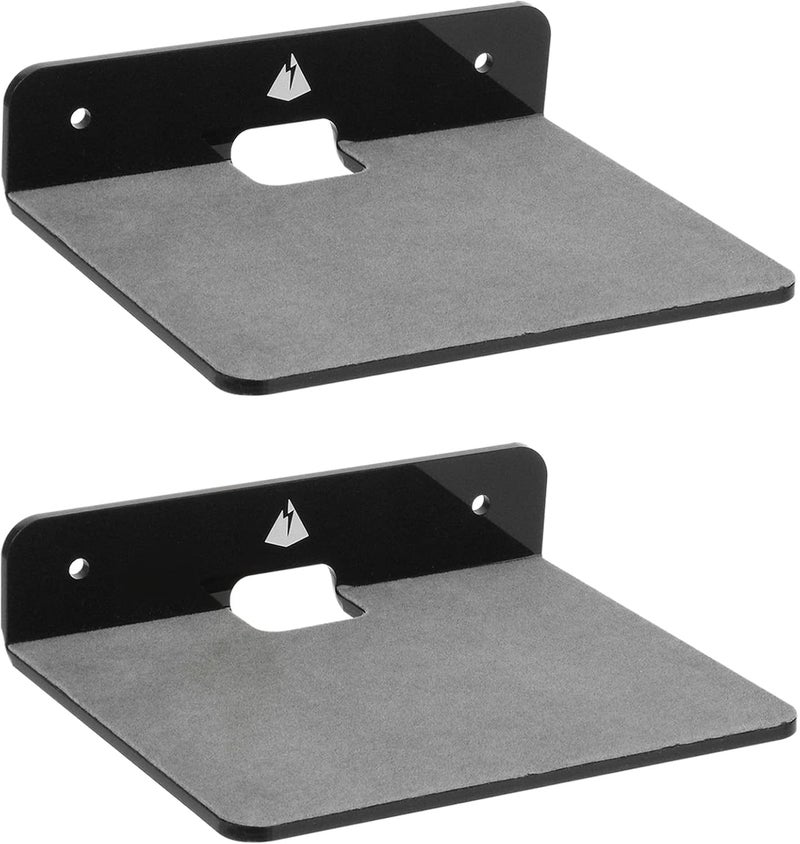 TXesign Wall Shelves - 2 Pack, Small Wall Mount for Speaker, Webcam, Cell Phones, Acrylic Display Shelf (Black, Medium) - Image 1