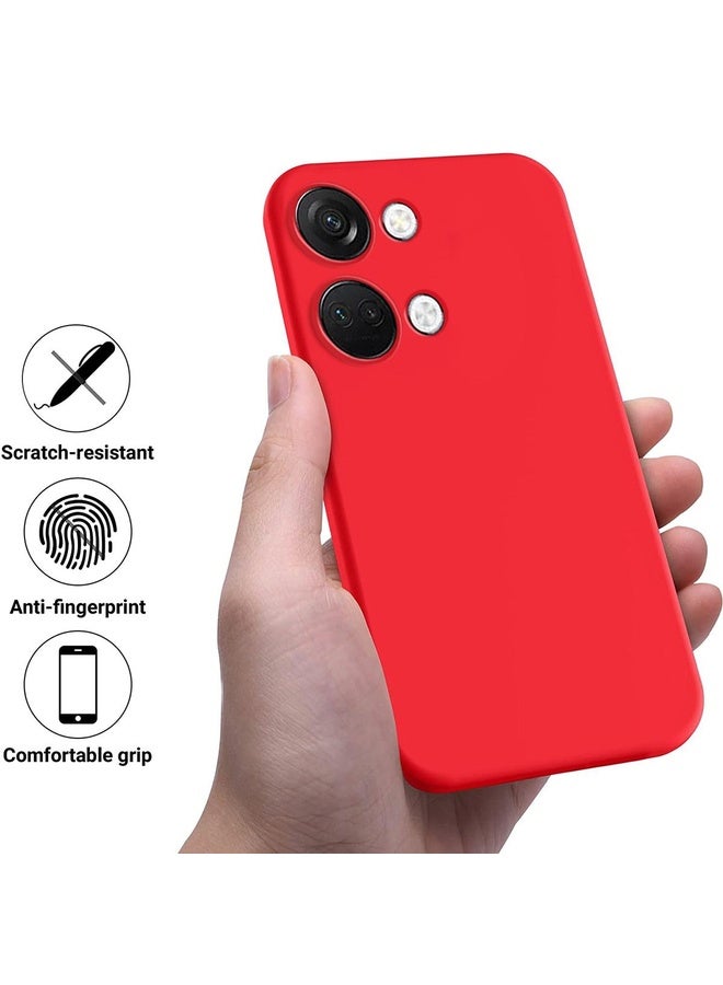 HuHa Case Cover For OnePlus Nord 3 / Ace 2V Pure Color Liquid Silicone Shockproof Phone Case(Red) - Image 3