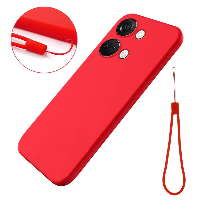 HuHa Case Cover For OnePlus Nord 3 / Ace 2V Pure Color Liquid Silicone Shockproof Phone Case(Red) - Image 2