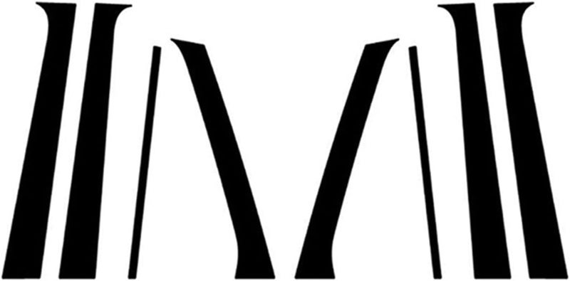 QASULER 8Pcs Glossy Black Door Window Pillar Posts Cover for Hyundai Santa Fe Elite - Image 1