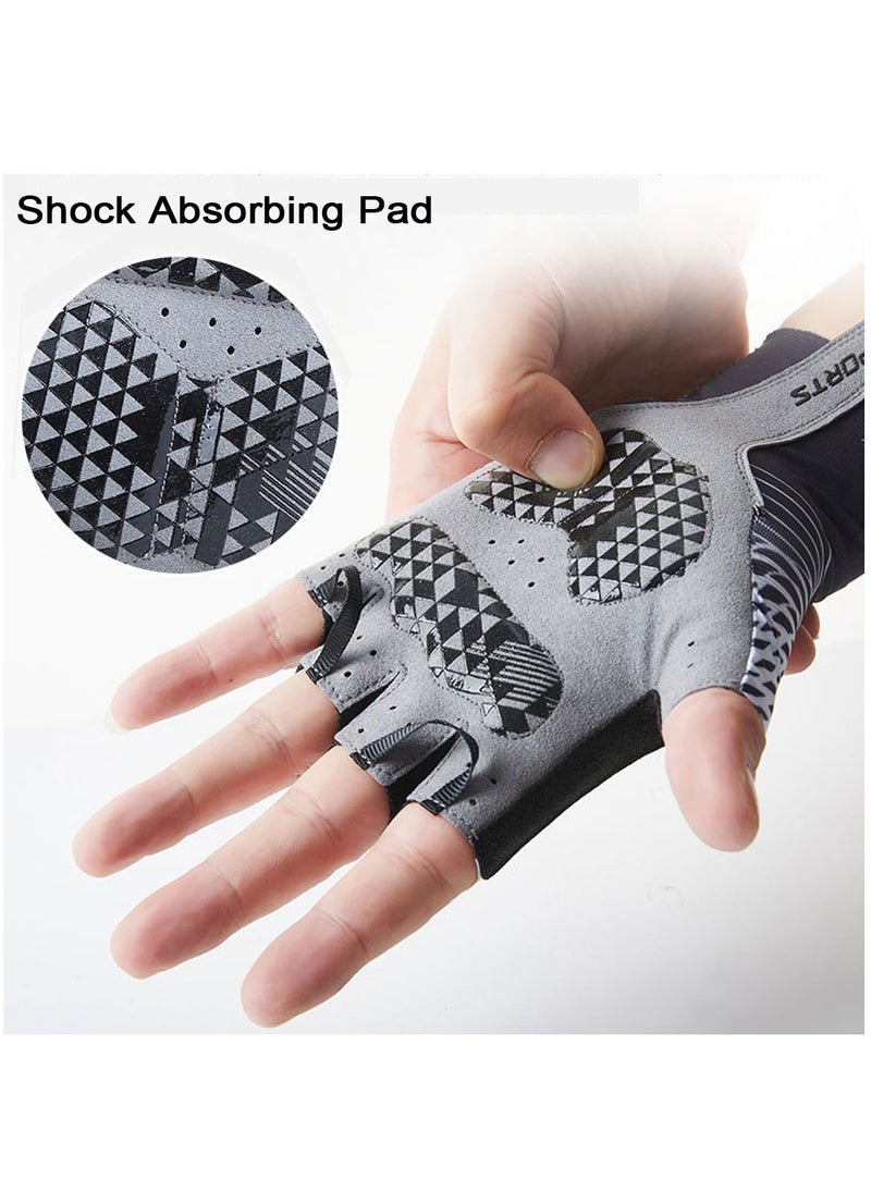 SYOSI - Cycling Gloves Breathable Anti Slip Shock Absorbing Mountain Bike Gloves Adult Bicycle Half Finger Gloves Gym Motorcycle Lightweight Mountain Bike Gloves suit for Outdoor Sporting Activities (L) - Image 1