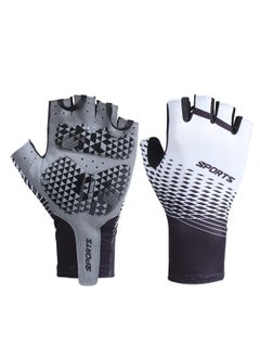 Cycling Gloves Breathable Anti Slip Shock Absorbing Mountain Bike Gloves Adult Bicycle Half Finger Gloves Gym Motorcycle Lightweight Mountain Bike Gloves suit for Outdoor Sporting Activities (L)