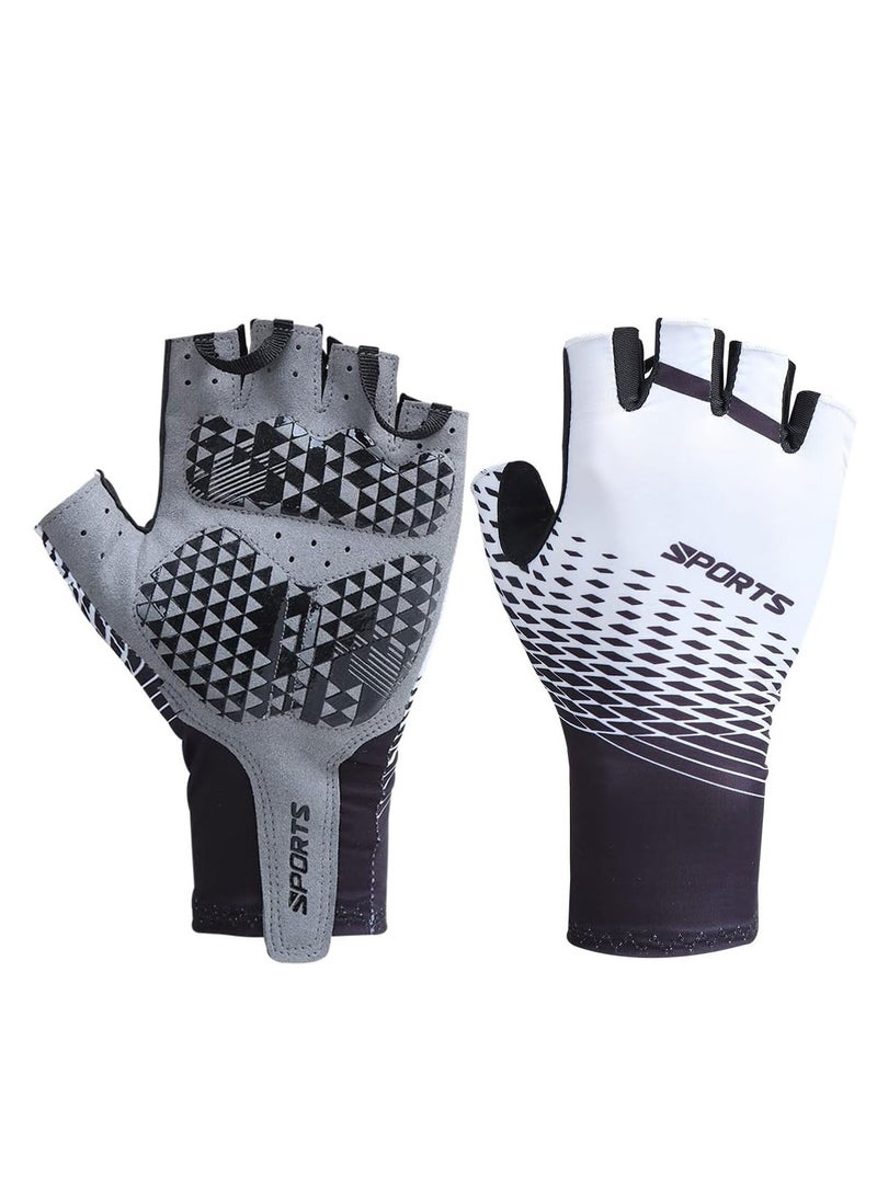 SYOSI - Cycling Gloves Breathable Anti Slip Shock Absorbing Mountain Bike Gloves Adult Bicycle Half Finger Gloves Gym Motorcycle Lightweight Mountain Bike Gloves suit for Outdoor Sporting Activities (L) - Image 1