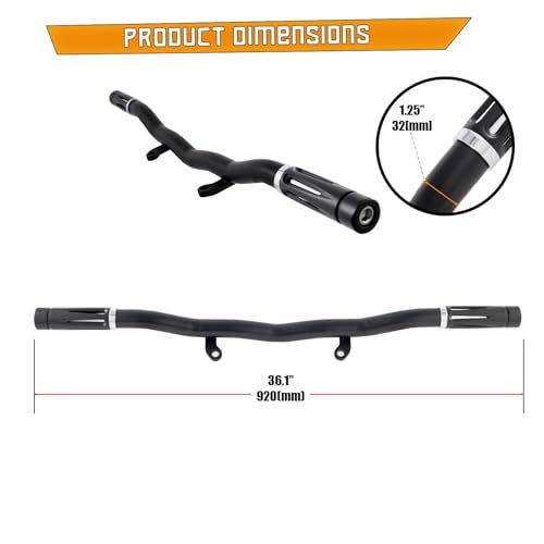 Kinglemc Flat-Out Crash Bar Engine Guard Highway Freeway Bar for Harley Davidson Sportsters Nightster H1250S RH975 (Black) - Image 5