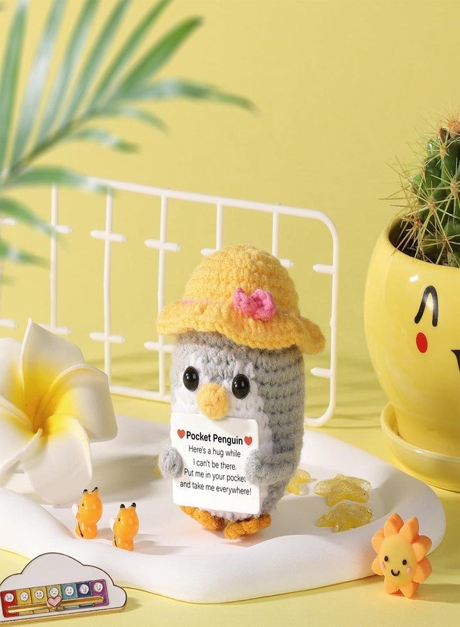 CartHome ألعاب كروشيه من كارت هوم، هدية دعم عاطفي على شكل بطريق للنساء، دمية بطريق هدية للنساء مع بطاقة تحمل رسالة إيجابية، مناسبة للرجال والنساء، هدية لأعياد الميلاد والعطلات. - Image 4