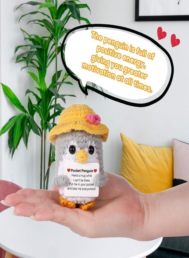 CartHome ألعاب كروشيه من كارت هوم، هدية دعم عاطفي على شكل بطريق للنساء، دمية بطريق هدية للنساء مع بطاقة تحمل رسالة إيجابية، مناسبة للرجال والنساء، هدية لأعياد الميلاد والعطلات. - Image 5