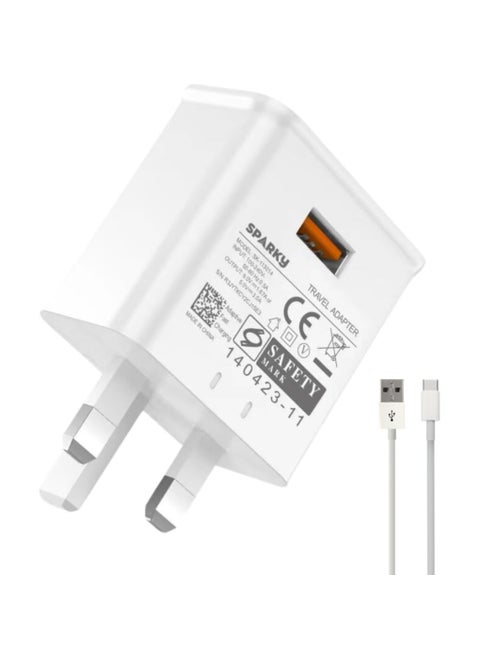 Sparky USB-C Single Port Charger - 18W Super Fast Charger | Safer Charging, Heat Resistant & Durable Material | Faster & More Efficient Charging