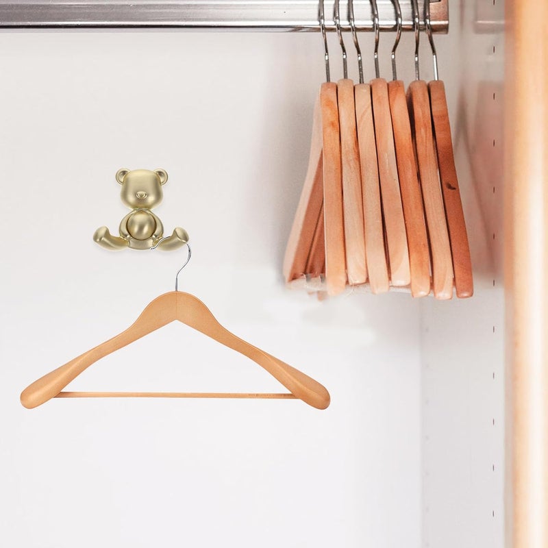 Bear Shaped Wall Coat Hook Multifunctional Metal Wall Hook Copper Finish Closet and Key Holder for Bedroom and Living Room Storage - Image 4