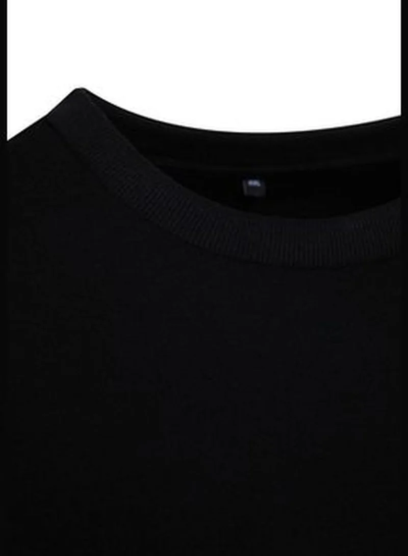 trendyol Black Thick Knitted Sweatshirt TBBAW24AO00030